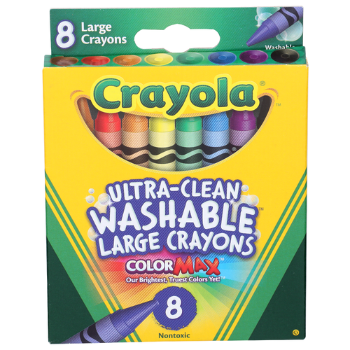 Crayola Color Max Ultra-Clean Washable Large Crayons - 8 Count