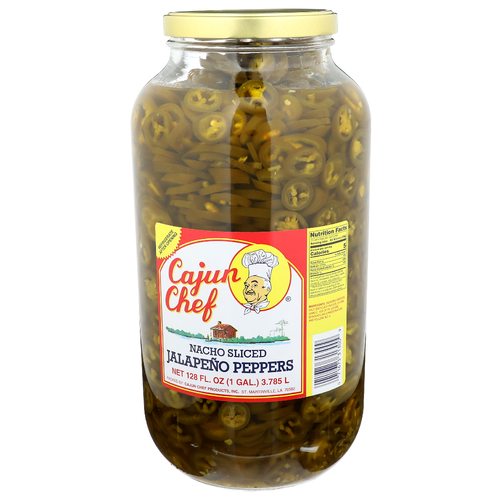 Cajun Chef Nacho Sliced Jalapeno Peppers - 128 Fluid Ounce