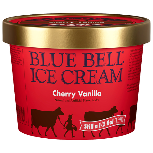 Blue Bell Cherry Vanilla Ice Cream - 64 Fluid Ounce Image 1 of 2