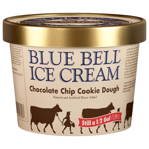 Blue Bell Chocolate Chip Cookie Dough Ice Cream - 64 Fluid Ounce Image 1 of 2
