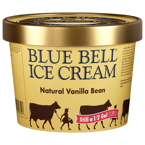 Blue Bell Natural Vanilla Bean Ice Cream - 64 Fluid Ounce Image 1 of 2