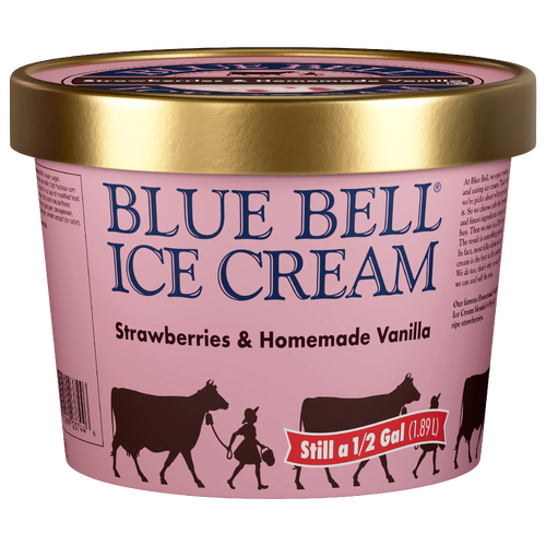 Blue Bell Strawberries & Homemade Vanilla Ice Cream - 64 Fluid Ounce Image 1 of 2