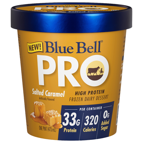 Blue Bell Pro Salted Caramel High Protein Frozen Dairy Dessert - 16 Fluid Ounce Image 1 of 2