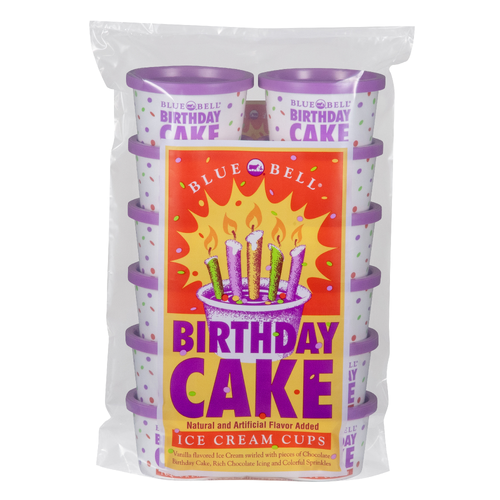 Blue Bell Birthday Cake Ice Cream Cups - 36 Fluid Ounce