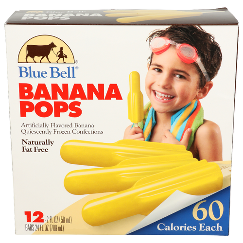 Blue Bell Banana Pops - 2 Fluid Ounce - 12 Count