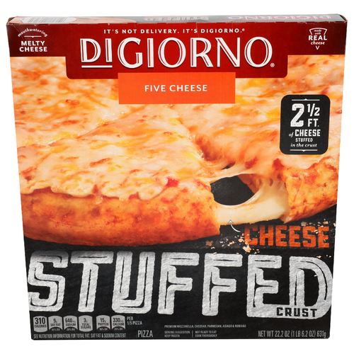Digiorno Premium Mozzarella, Cheddar, Parmesan, Asiago & Romano Cheese Stuffed Crust Five Topped Pizza - 22.2 Ounce