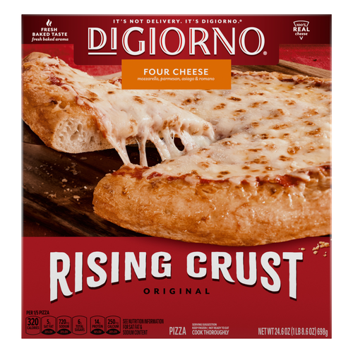 DiGiorno Frozen Pizza, Rising Crust Four Cheese - 24.6 Ounce