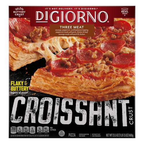 DiGiorno Frozen Pizza, Three Meat Croissant Crust - 23.5 Ounce