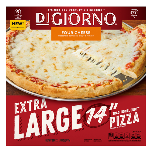 DiGiorno Extra Large Four Cheese Pizza, Oven Dinners, Party Pizza - 29 Ounce Image 1 of 2