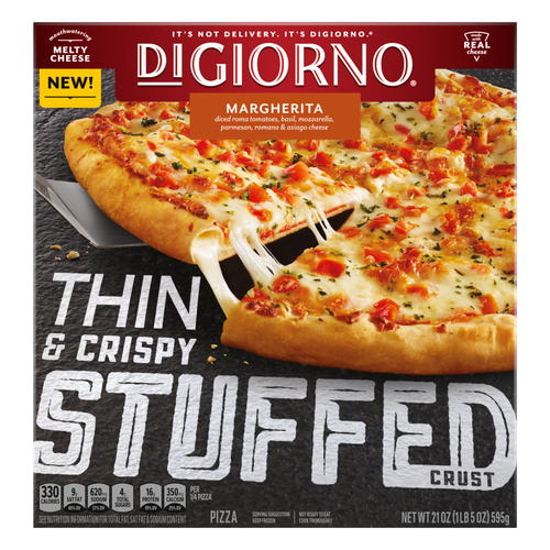 DiGiorno Frozen Thin-Crust Pizza, Thin And Crispy Stuffed Crust Margherita - 21 Ounce