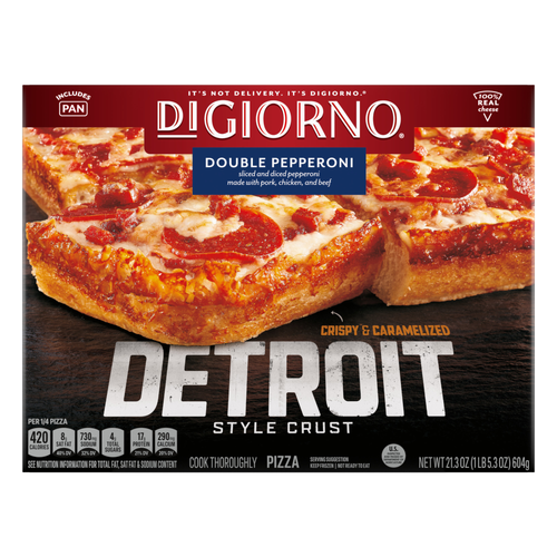 DiGiorno Detroit Style Crust Double Pepperoni Pizza Frozen - 21.3 Ounce