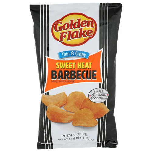 Golden Flake Sweet Heat Barbecue Thin & Crispy Potato Chips - 4.63 Ounce