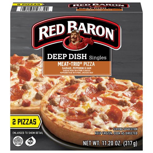 RED BARON® Meat Trio Personal Deep Dish Singles 5" Meat-Trio® Pizza - 11.2 Ounce