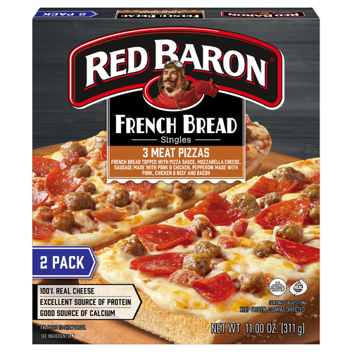 Red Baron Three Meat Pizza French Bread Singles - 11 Ounce - 1 Count