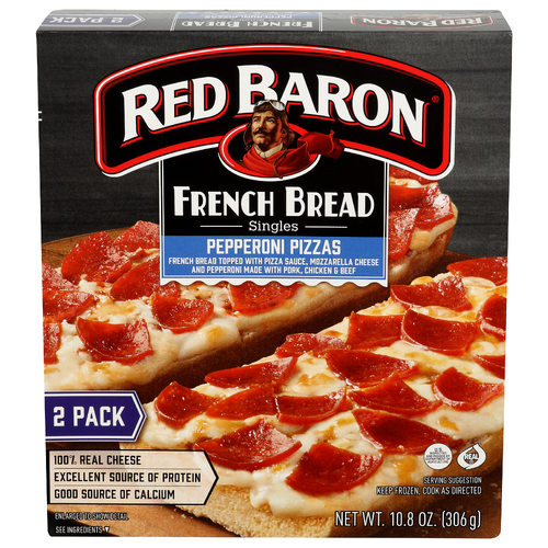 Red Baron French Bread Singles Pepperoni Pizzas - 5.4 Ounce - 2 Count