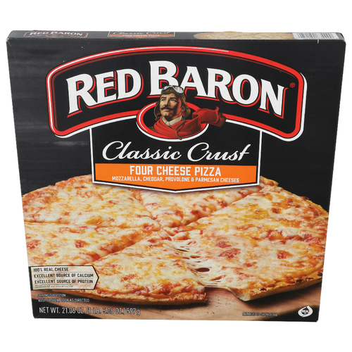 Red Baron Mozzarella, Cheddar, Provolone & Parmesan Cheeses Classic Crust Four Cheese Pizza - 21.06 Ounce