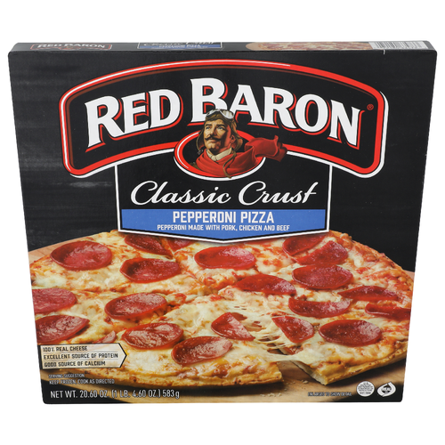 Red Baron Classic Crust Pork, Chicken And Beef Pepperoni Pizza - 20.6 Ounce