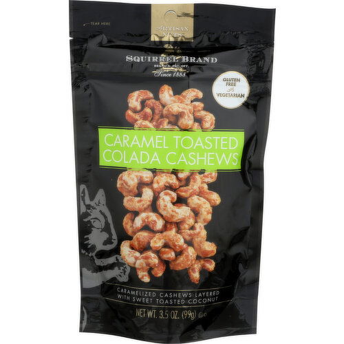 Squirrel Brand Artisan Nuts Caramel Toasted Colada Cashews - 3.5 Ounce