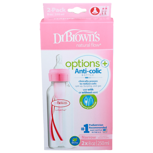 Dr Brown's Natural Flow Anti-Colic Bottle - 8 Ounce - 2 Count