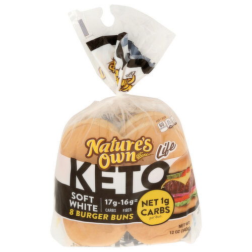 NATURE'S OWN Hamburger Buns Life Keto Soft White - 1.5 Ounce - 8 Count