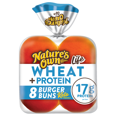 Nature's Own Life Wheat Plus Protein Burger Buns - 8 Count
