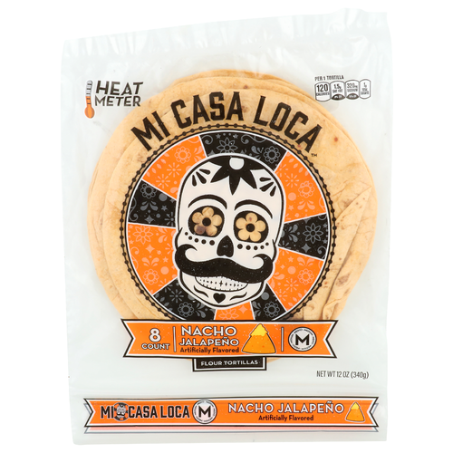 Mi Casa Nacho Jalapeno Loca Flour Tortillas - 1.5 Ounce - 8 Count Image 1 of 4