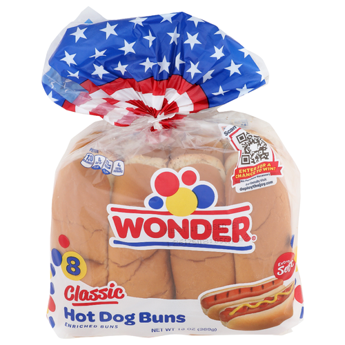 Wonder Classic Extra Soft Hot Dog Buns - 1.625 Ounce - 8 Count
