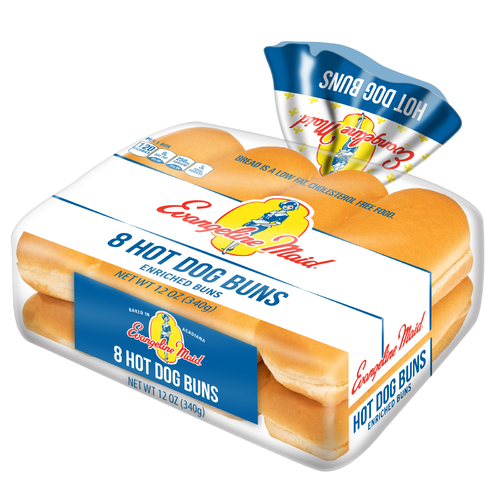 Evangeline Maid Enriched Hot Dog Buns - 8 Count
