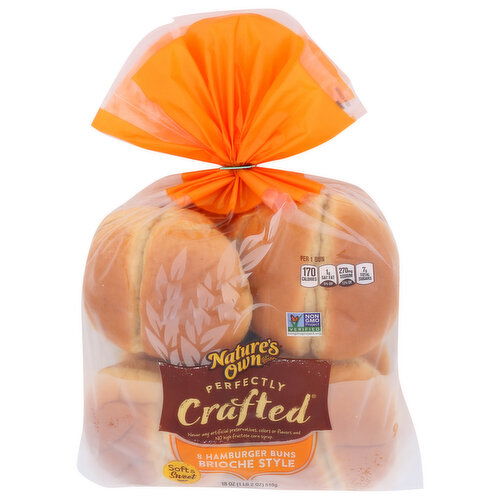 Nature's Own Brioche Style Hamburger Buns - 2.25 Ounce - 8 Count