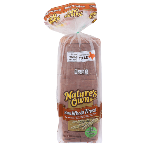 Nature's Own 100% Whole Wheat Bread - 20 Ounce