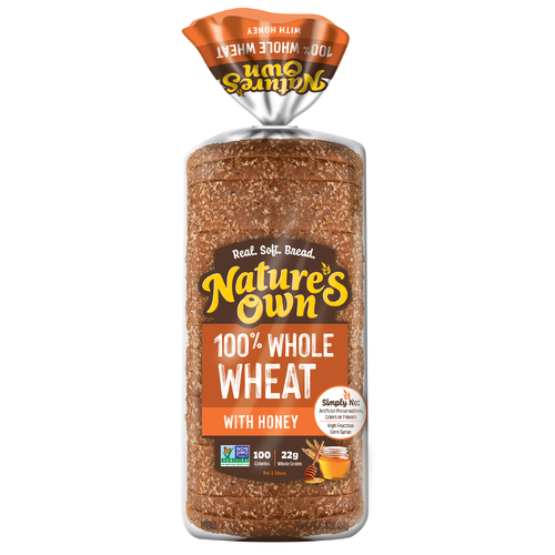 Nature's Own  Sliced Loaf 100% Whole Wheat With Honey Bread - 1 Count