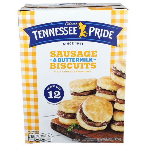 ODOM'S TENNESSEE PRIDE Sausage & Buttermilk Biscuits - 3.2 Ounce - 6 Count