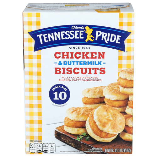 Odom's Tennessee Pride Snack Size Chicken & Buttermilk Biscuits - 16.3 Ounce