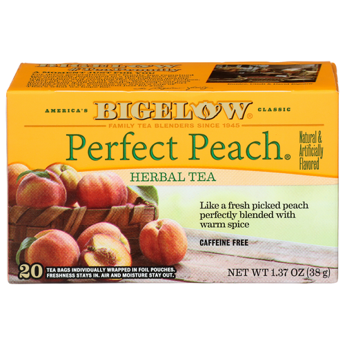Bigelow Perfect Peach Herbal Tea - 0.069 Ounce - 20 Count