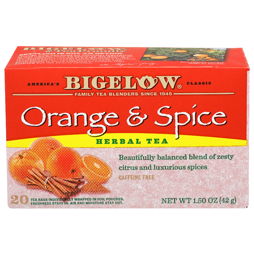 Bigelow Orange & Spice Caffeine Free Herbal Tea - 0.075 Ounce - 20 Count