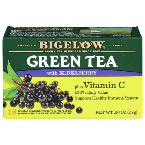 Bigelow Green Tea With Elderberry Bags Vitamin C - 0.05 Ounce - 18 Count