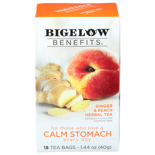 Bigelow Benefits Ginger & Peach Herbal Tea - 0.08 Ounce - 18 Count