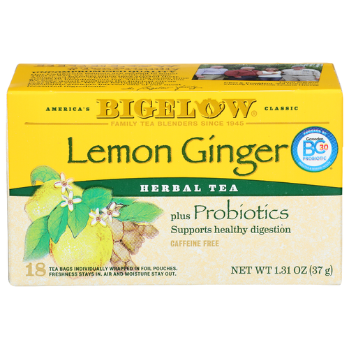 Bigelow Lemon Ginger Herbal Tea - 0.073 Ounce - 18 Count