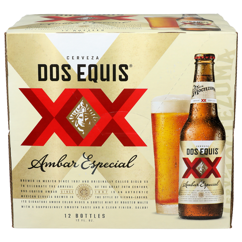 Dos Equis Cerveza XX Ambar Especial - 12 Fluid Ounce - 12 Count