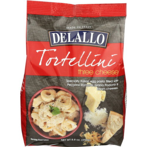 Delallo Tortellini 3 Cheese Filled Pasta - 8.8 Ounce