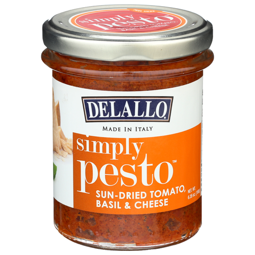 DELALLO Sun-Dried Tomato Basil & Cheese Simply Pesto - 6.35 Ounce Image 1 of 2