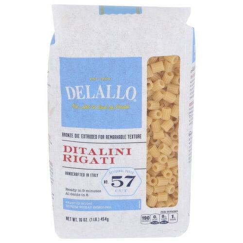Delallo Pasta Bag Dital Rigati - 16 Ounce