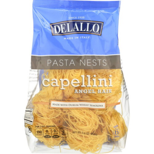 Delallo Capellini Angel Hair Pasta Nests - 8.8 Ounce Image 1 of 2