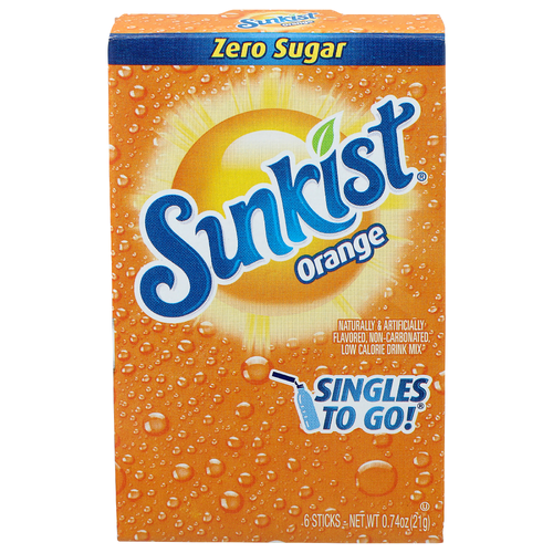 Sunkist Orange Drink Mix - 0.123 Ounce - 6 Count