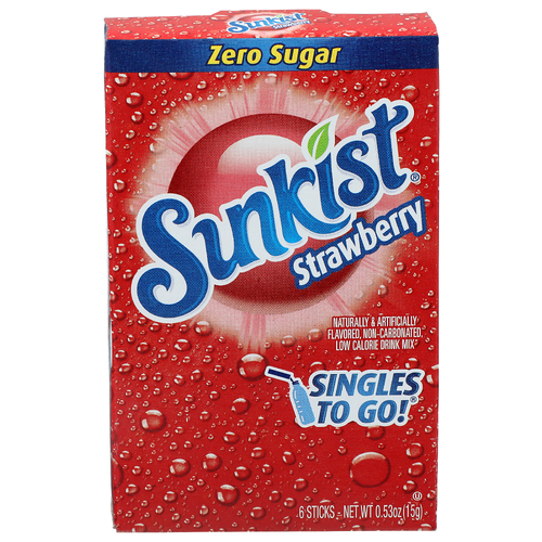 Sunkist Strawberry Singles To Go! - 0.088 Ounce - 6 Count