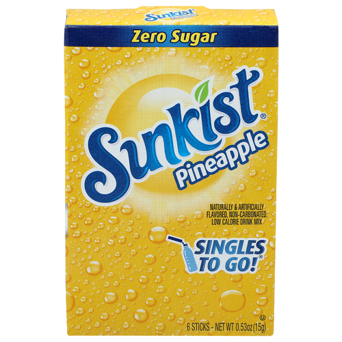 Sunkist Pineapple Singles To Go! - 0.088 Ounce - 6 Count