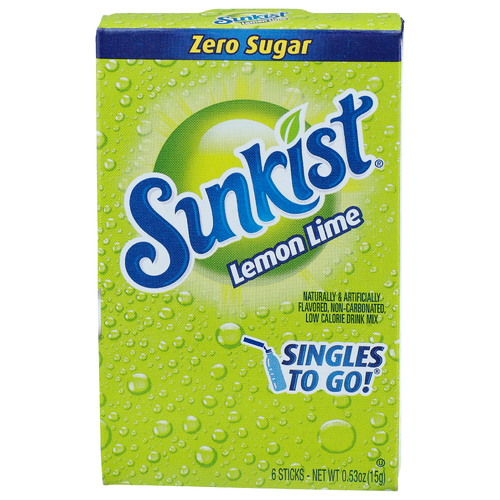 Sunkist Lemon Lime Low Calorie Drink Mix - 0.088 Ounce - 6 Count