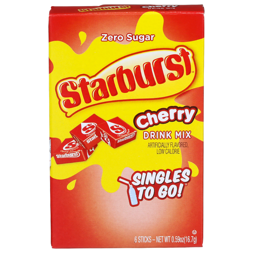 Starburst Singles To Go! Cherry Drink Mix - 0.098 Ounce - 6 Count
