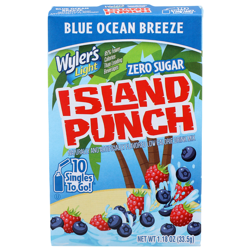 Wyler's Light Island Punch Blue Ocean Breeze - 0.118 Ounce - 10 Count