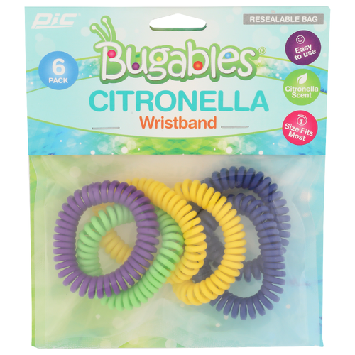 Pic Bugables Citronella Wristband - 6 Count